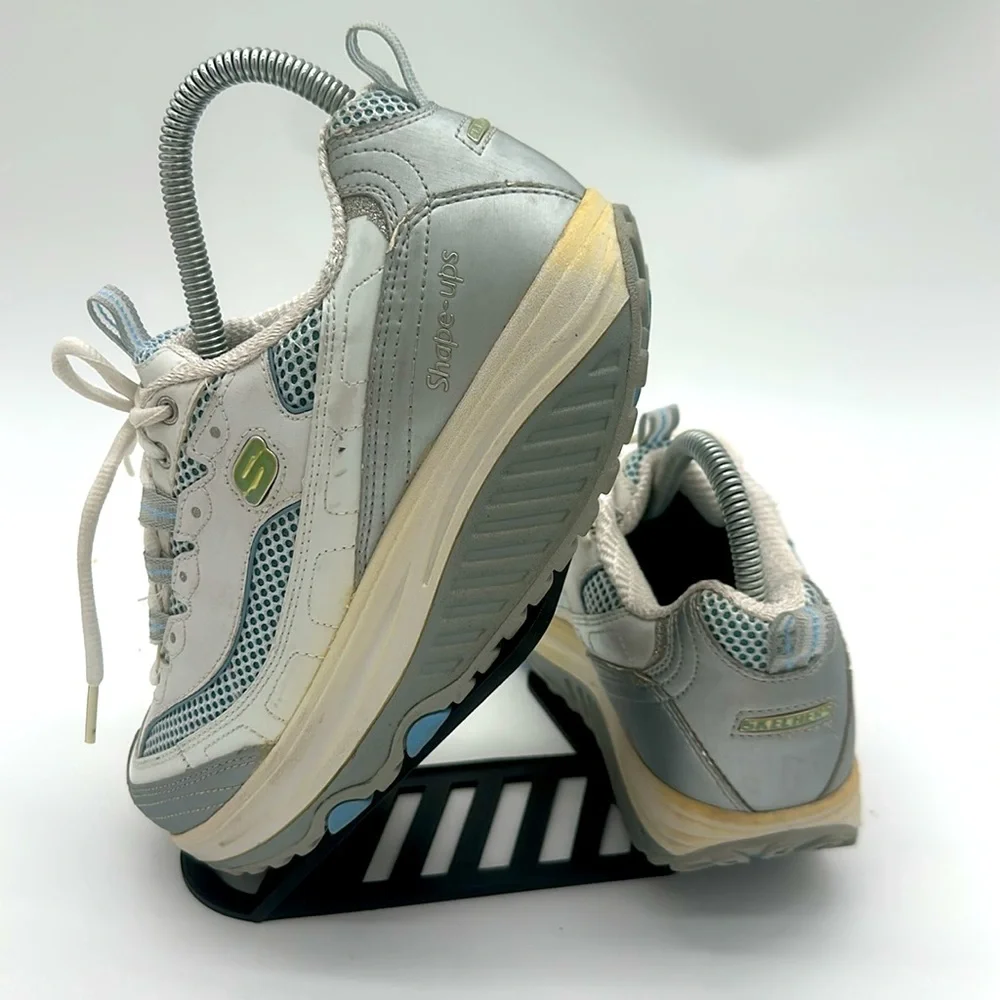 Skechers Shape Up (11803) Shoes Women’s Size 7.5 White - Blue - Silver
